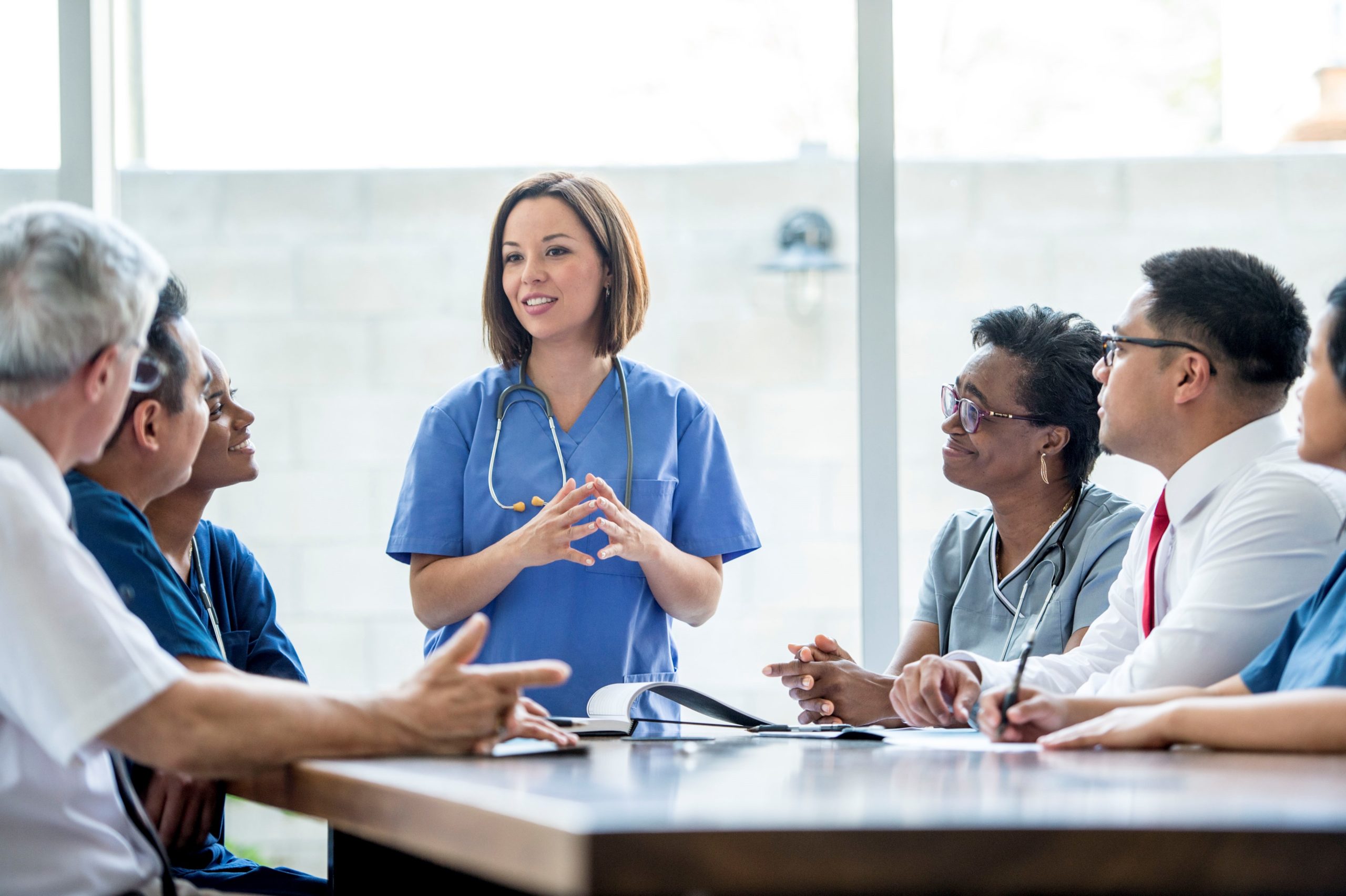 Medical Professionals Meeting at Conference Table