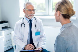 Patient with back specialist