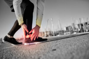 person with ankle pain